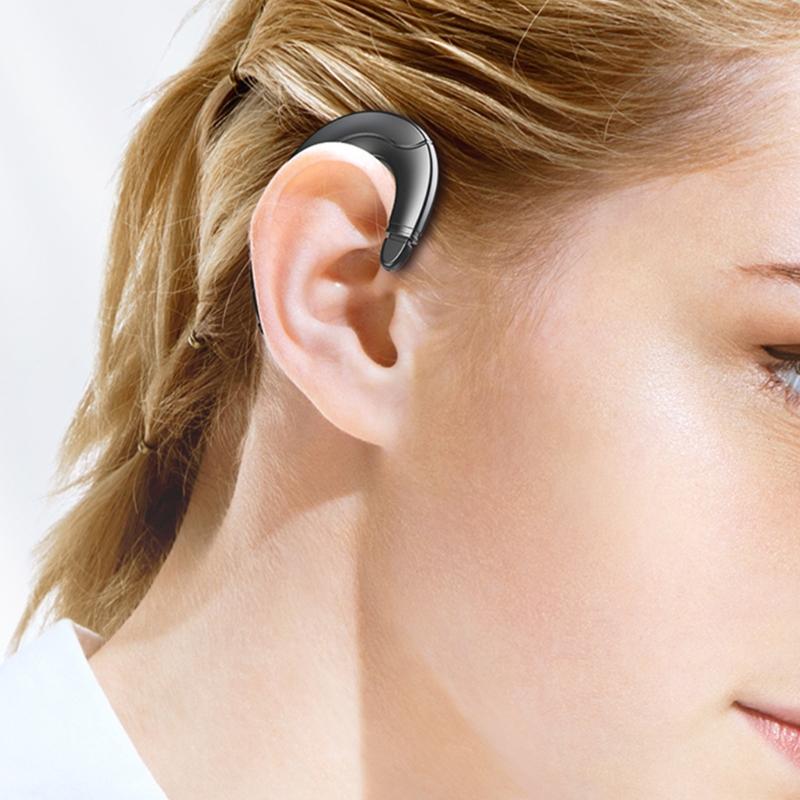 Stereo Ear Hanging Earbud Waterproof Wireless Active Noise Cancellation Earphones Mic Hifi Heavy Bass Sports Running