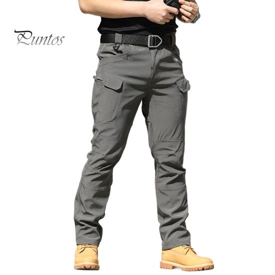 

Чоловічі тактичні штани Водонепроникні штани-карго з кількома кишенями Швидко сохнуть Похідні робочі штани для риболовлі Кемпінг на природі L сірий