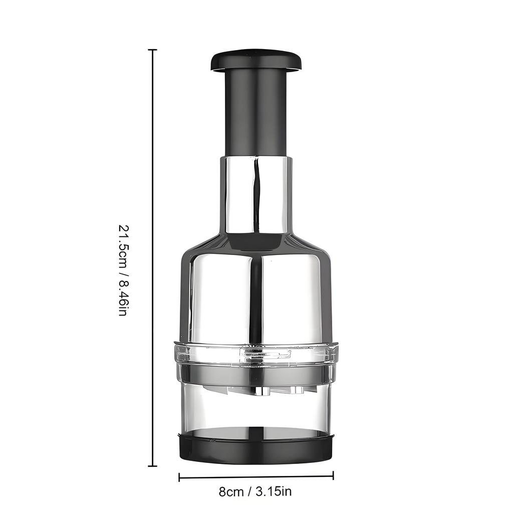 5-in-1 Stainless Steel Food Chopper - Effortless Onion & Garlic Dicer, Manual Vegetable Cutter with Quick-Lock for Cooking Prep