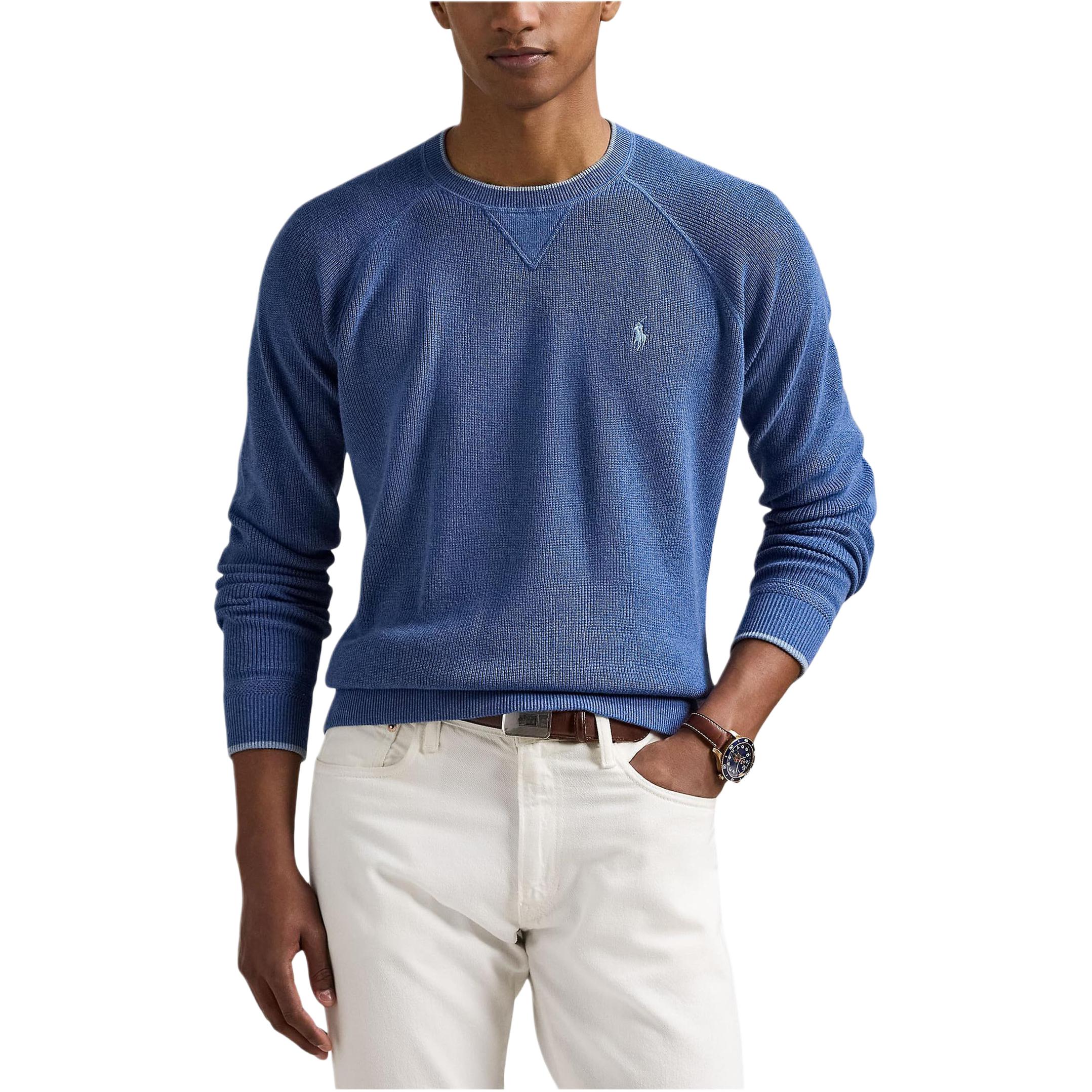 

Polo Ralph Lauren Ribbed Cotton Crew Neck Raglan Long Sleeve Knit Sweater Men sweater 710970285-001 L
