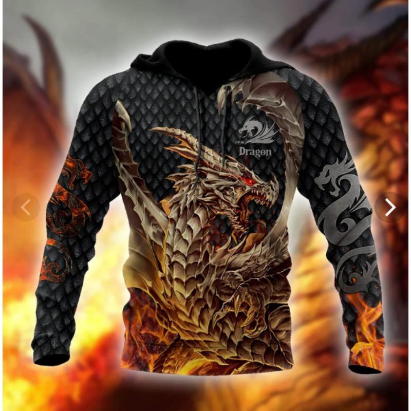 Pánské oblečení Móda Mikina s kapucí s dlouhým rukávem Pánský svetr 3D digitální tisk Mikiny v retro stylu