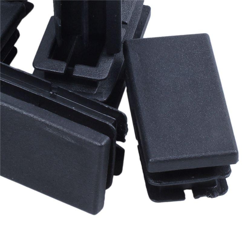 A84X-48 Stück Schwarze Kunststoff Rechteckige Blindstopfen Einsätze 20mm x 40mm