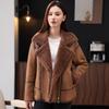 Young Mother's Fashionable 2025 Thick Velvet Leather & Fur Windproof Jacket