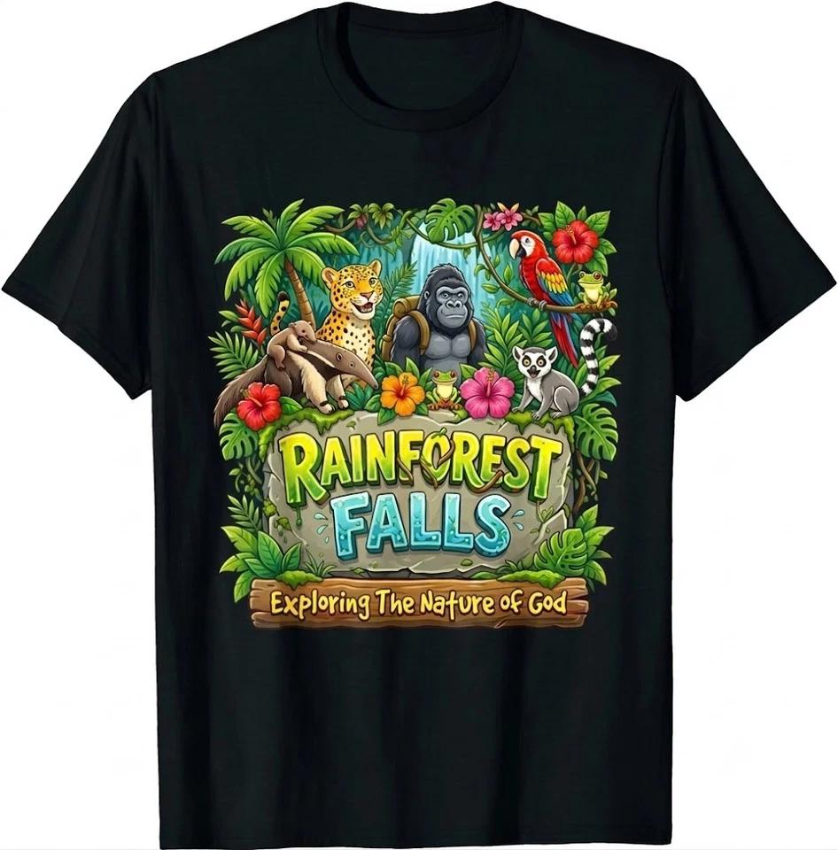 Rainforest Falls VBS 2026 Jungle Vacation Bible School Theme T-Shirt 4XL