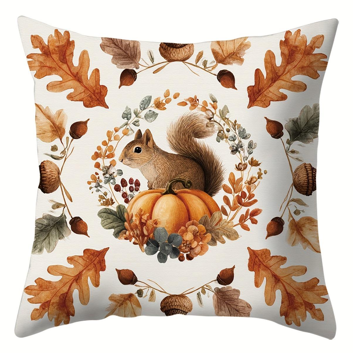 

Домашний Декор Осенние Тыквы и Природа Наволочки с Рисунком Наволочка Подходит для Дивана Спальни Автомобиля Наволочка 16x16Inch