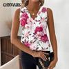 Summer Women's Camisole Vest Casual Round Neck Pullover Digital Print Tops Camisole