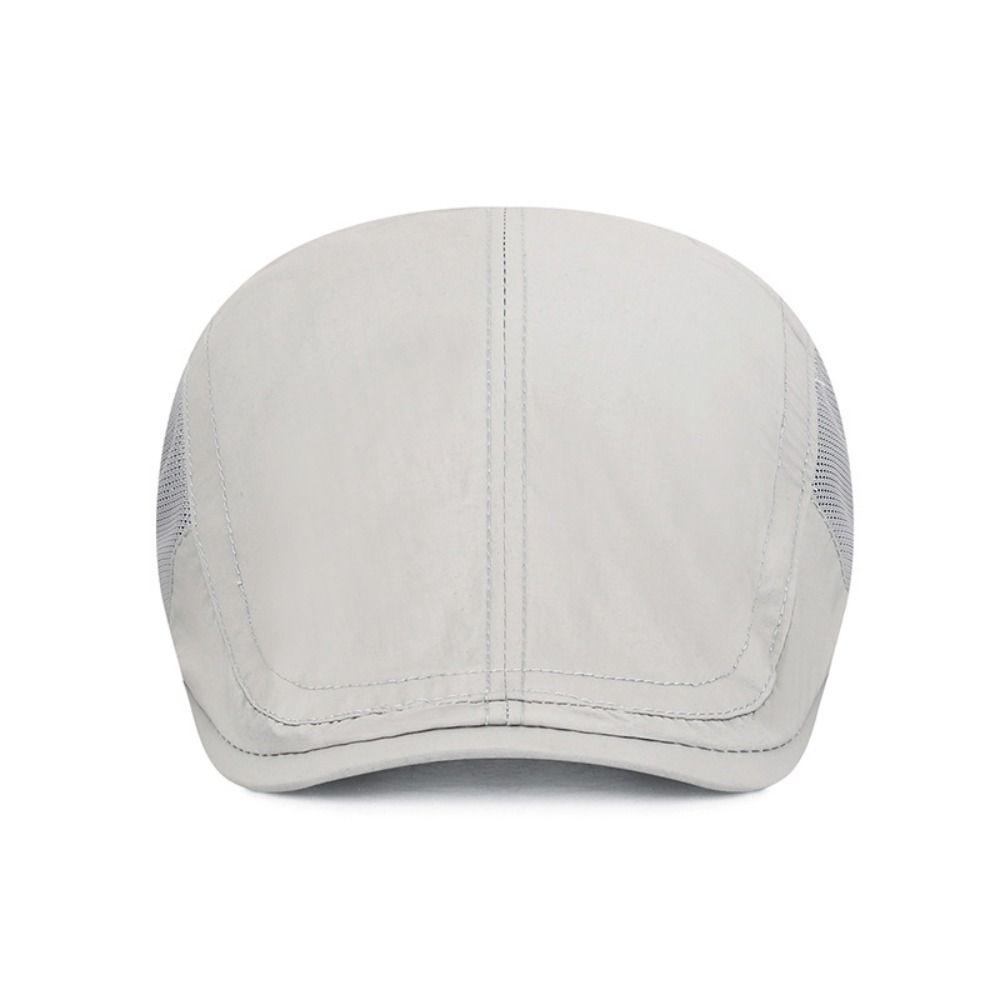 Retro Breathable Beret Men's Hat Mesh Speed Drying Newsboy Cap Adjustable Thin Sun Hats Spring Summer