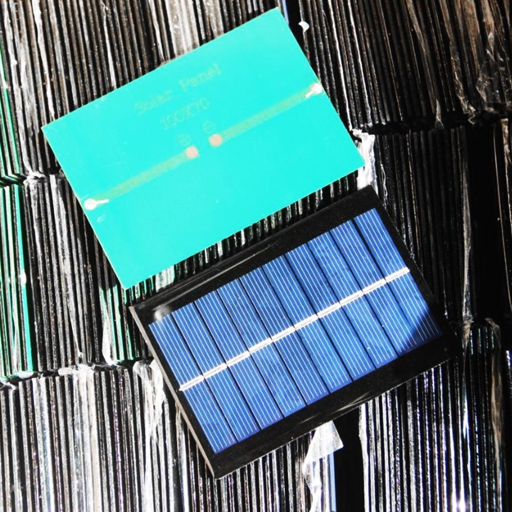 2PCS 1W 5V Solar Panel Module 200MA Mini Polysilicon Solar Panel 100*70MM High Conversion Efficiency Micro Power Solar Cells