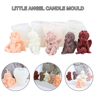 Vela perfumada, molde de resina de jabón, Ángel 3D, molde de silicona, suministros de arcilla, Chocolate, pastel de Fondant DIY