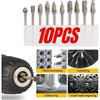 10pcs/set Tungsten Carbide Rotary Burr Set Carving Burr Bits with 3mm Shank 6mm Bit for Wood & Stone Carving, Steel Metal Working