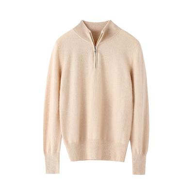 Pull Cachemire à Col Roulé et Fermeture Éclair pour Femme Automne et Hiver Couleur Unie Haut Pull Tendance et Polyvalent Pull Doux pour la Peau et Chaud