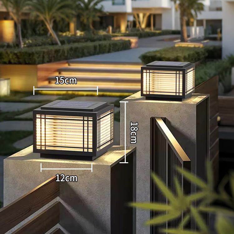 Waterproof Outdoor Post Lantern Garden Floor Fence Household Solar Column Lamp Led Pillar Lights 220 V Pier Mounted Post Light