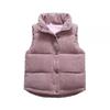 Kids Padded Vest Boys Girls Corduroy Winter Outerwear Thick Cotton Lined Sleeveless Jacket Toddlers 3-8Y