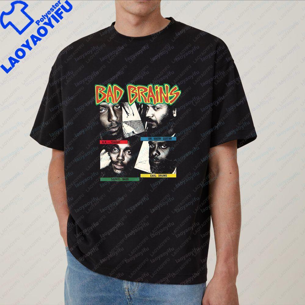 Bad Brains Classic Sports New Style Longsleeved Top and Tshirt Trendy Shortsleeved Unisex Pattern Roundneck Tshirt