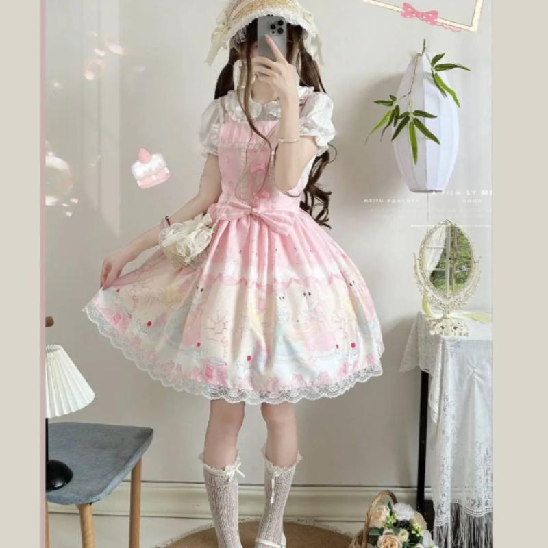Cat Afternoon Tea Full Lolita Dress Genuine Jsk Strap Lolita Dress Loli  Vestidos Elegantes Para Mujer