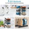 Pots and Pans Organizer for Cabinet 16.61 Height 8 Tier Pot Organizers Rack with 3 DIY Methods Adjustable Pan Organizer under C