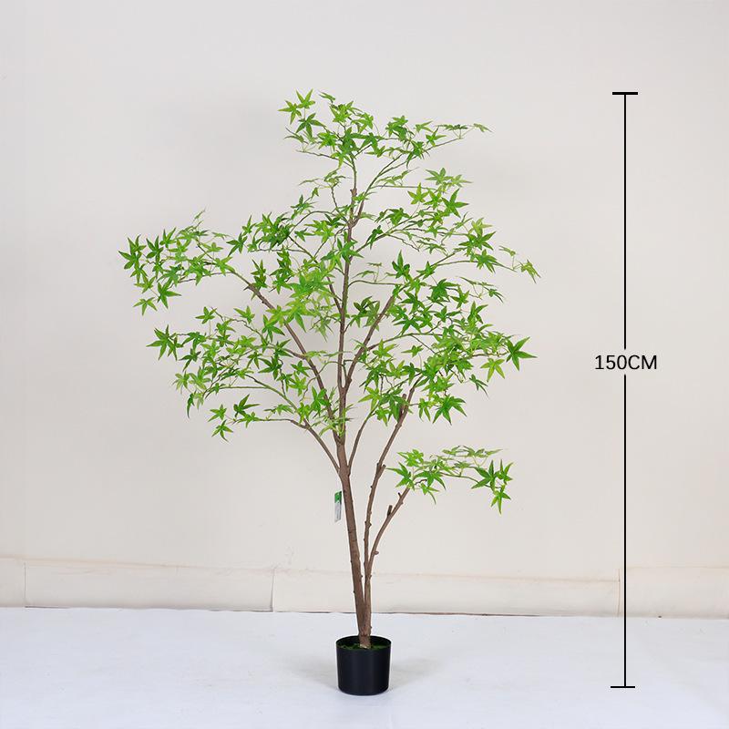 Multi-Stem Maple Tree Simulation: Floor-Standing Potted Plant for Home, Living Room, or Window Display
