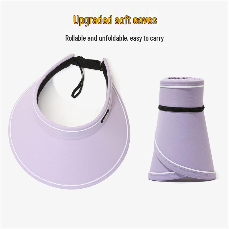Women's Trendy UV Protection Visor Hat - Large Brim, Face Shield, Sun Hat