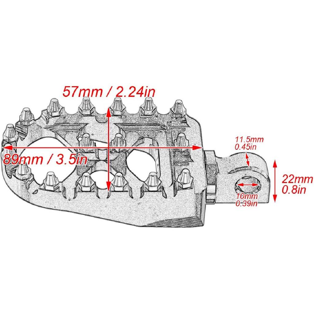 HDBUBALUS CNC Wide Footpegs Offroad 360° Roating Foot Pegs Fit for Harley Dyna Fatboy Street Bob Wide Glide Sportster Bobber Chopper Black