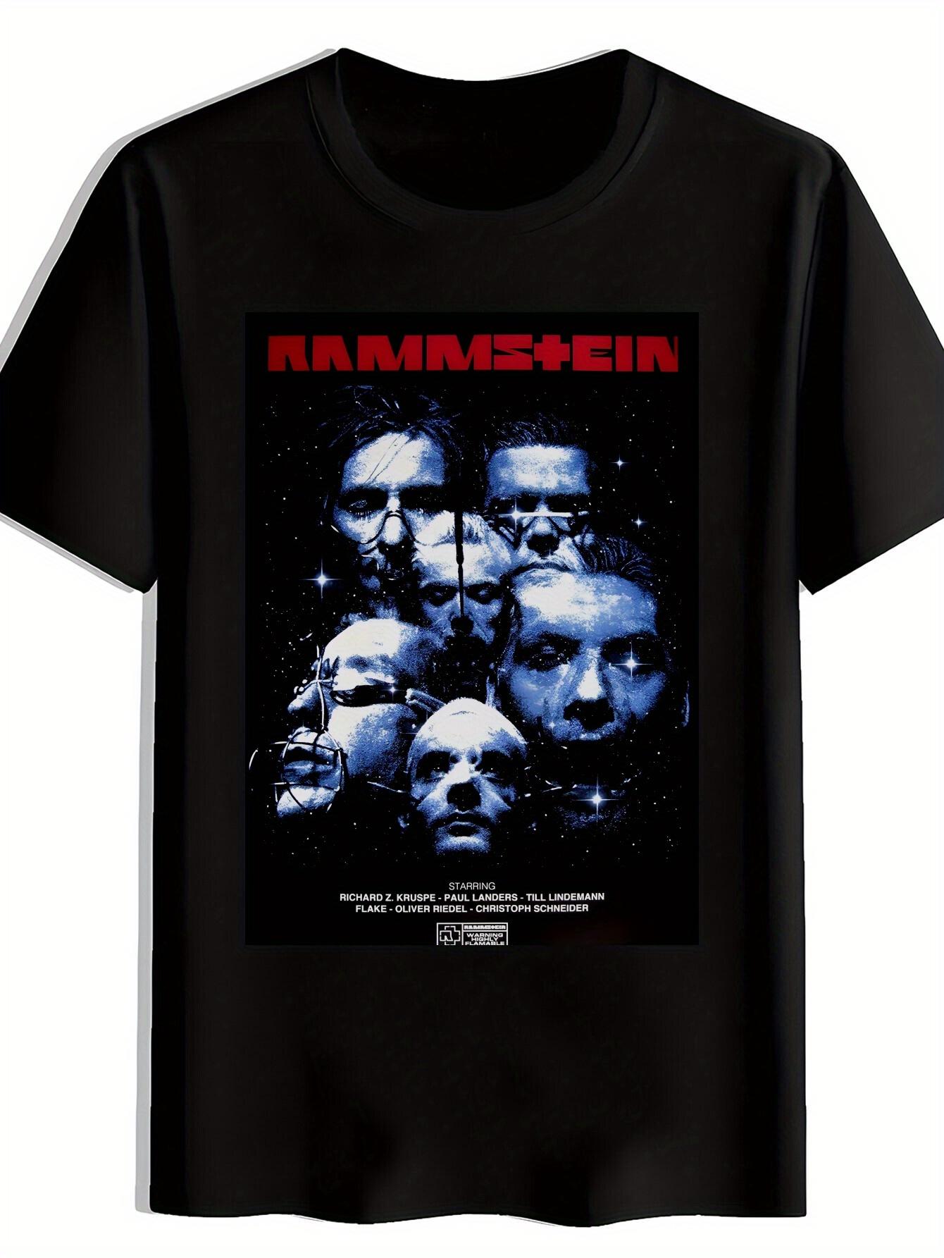 Черная футболка с принтом Rammstein - Винтажный принт рок-группы S