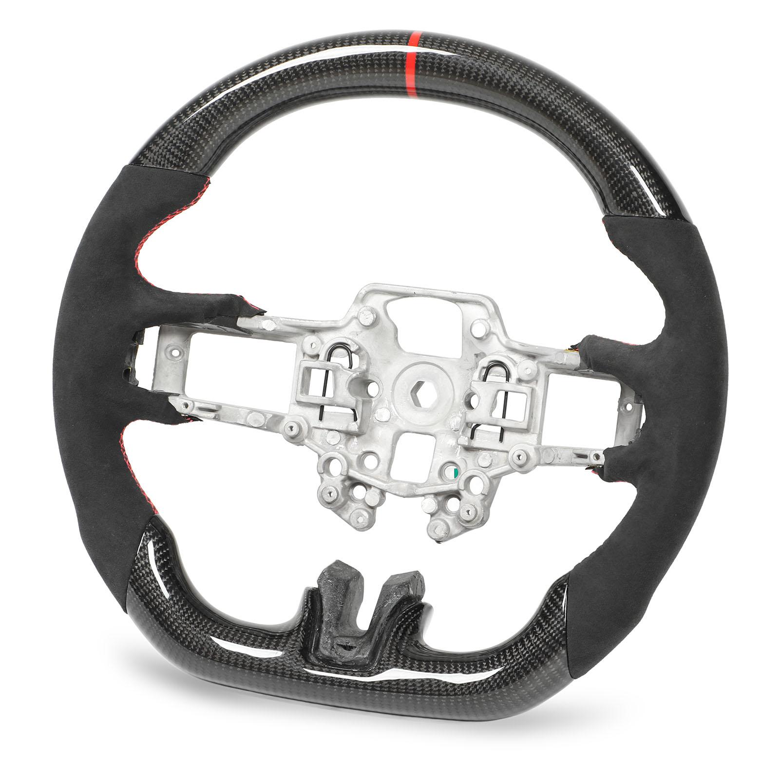 

Замена рулевого колеса из углеродного волокна с красной замшевой строчкой для Ford Mustang EcoBoost GT 20182022