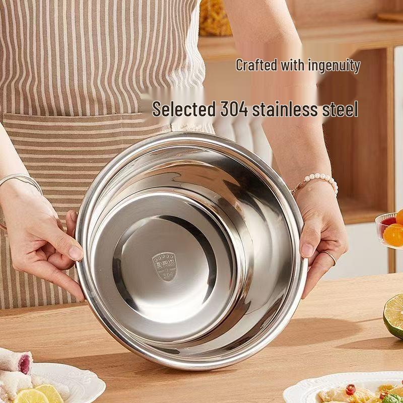 European Style 304 Stainless Steel Basin and Strainer: Vegetable Washing, Draining, Kitchen Rice Filter Basket