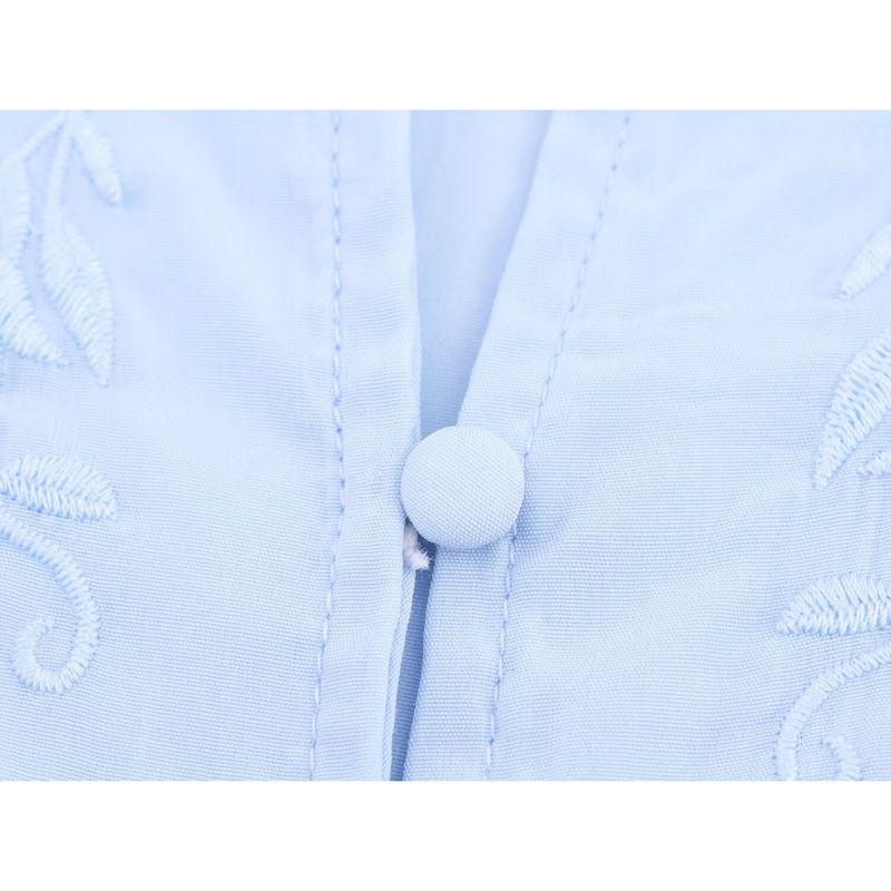 Kaslead New Arrival Women's Fashion Style Laminated Decoration Lapel Short Sleeve Casual Shirt 8574023 406