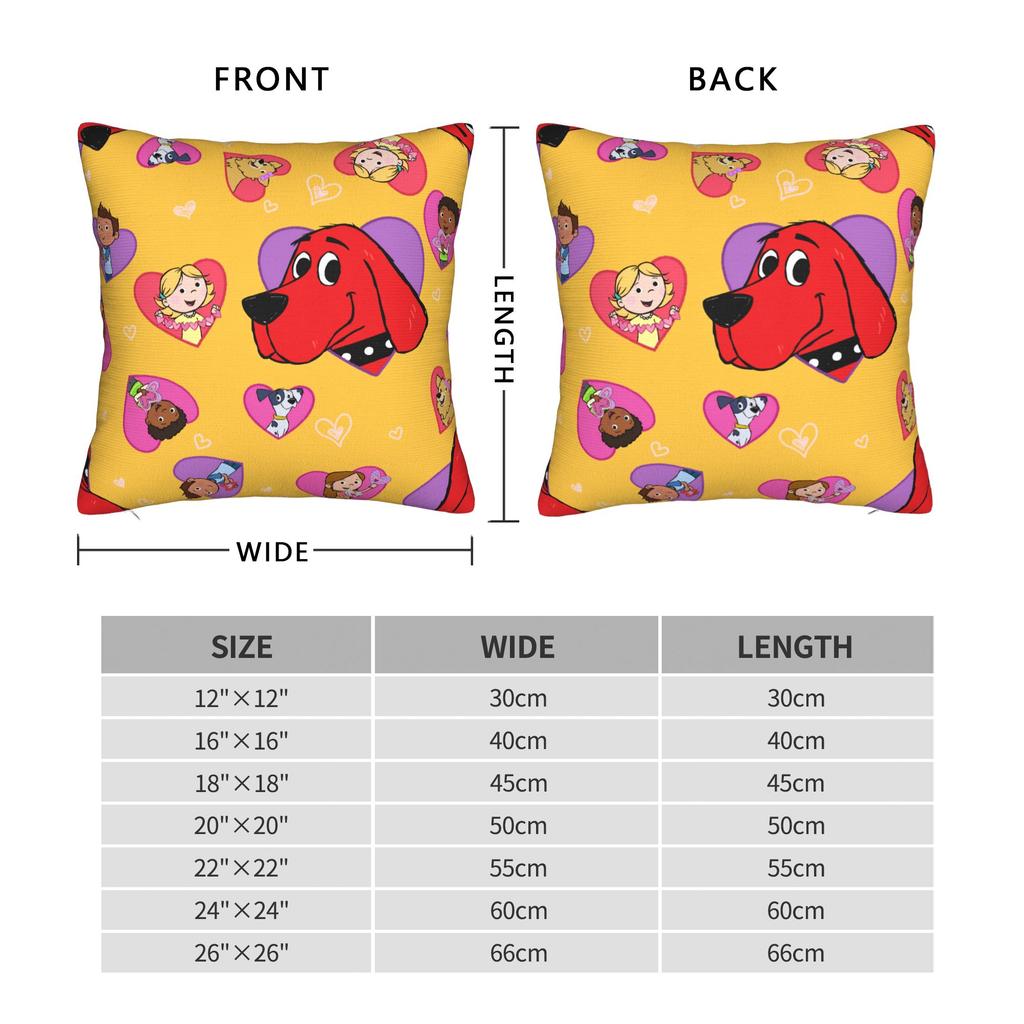 Pillow Case C-Clifford Red Dog Print Pillow Cover For Chair Sofa Home Decor Vintage Pillowcases