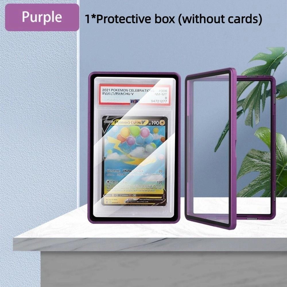 Aluminium Frame PSA/CGC Graded Cards Protector UV Protection Double-sided Glass Card Protective Case Transparent Durable