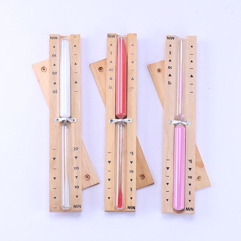 Wall-Mounted 15-Minute Rotating Wooden Sauna Hourglass Timer