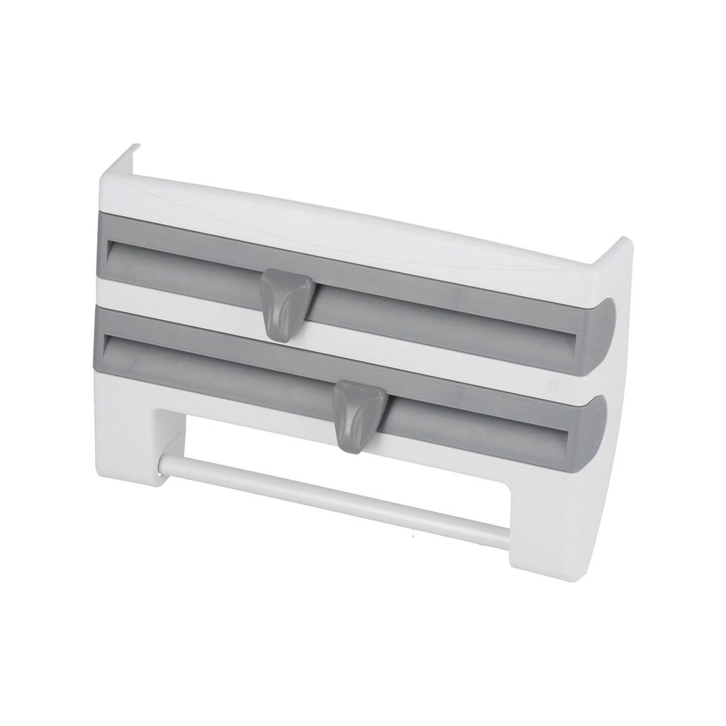 Plastic Wrap Storage Rack Cling Film Dispenser Cutter Paper Towel Holder Kitchen Supplies