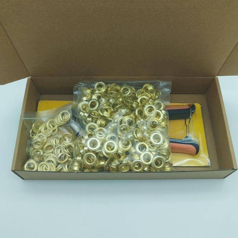 1 Jeu de poinçons complet avec 100 pièces/300 pièces d'anneaux de 10 mm - projets en similicuir et tissu imperméable, essentiels pour la couture et l'artisanat