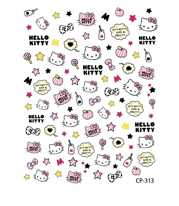 Sanrio KT Katt Nageldekaler: Söt hjärt- och animestils telefondekor.