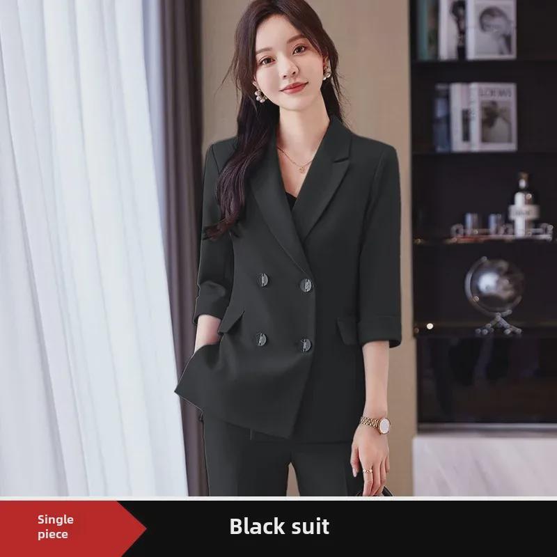

Женский летний костюм: Элегантный профессиональный костюм менеджера отеля, высококачественный небольшой блейзер, официальная одежда L