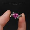 Trend Red Heart Cubic Zirconia Rings For Women Grace Wedding Engagement Accessories Female Romantic Valentine'S Day Jewelry