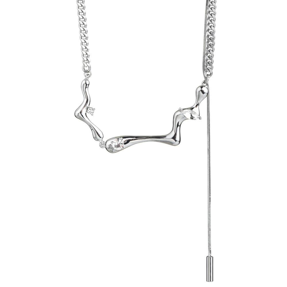 And Elegant Fashionable Layered Pendant Necklace With Polished Finish And Geometric Features Women For