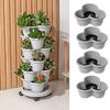 4 Levels Plant Tower Stackable Vertical Flower Pot With Movable Tray Stackable Strawberry Planter Vegetables Plant Pot Frame