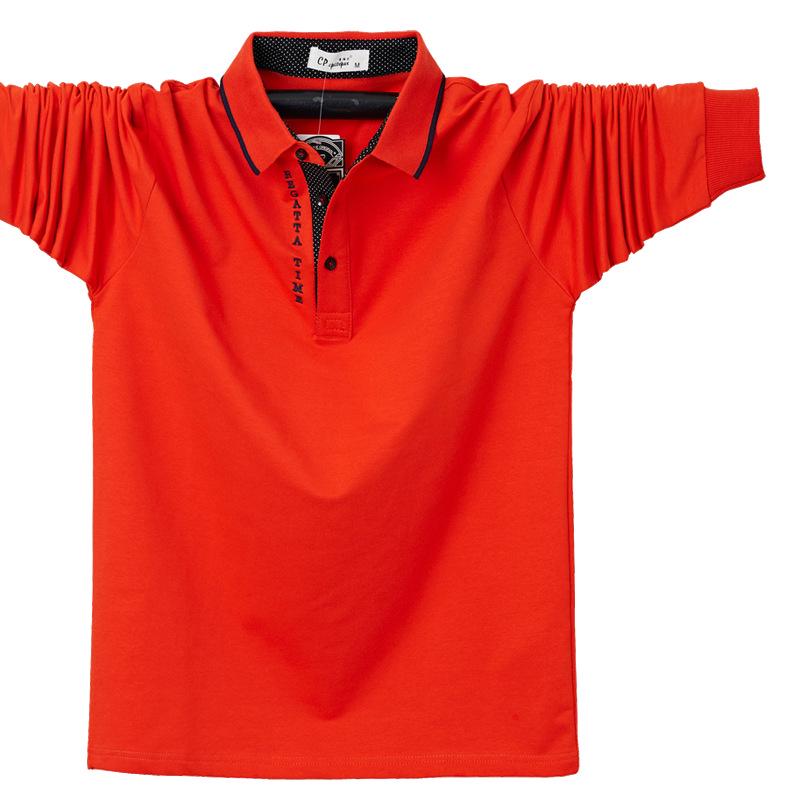 Extra Large Men's Long Sleeve Polo Shirt - Turn-Down Collar, Plus Size, Loose Fit, Business Style