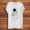 Fisher Astronaut Fishing Star,Funny Geek Tshirt,Men White Casual Short T-Shirt,Cool Unisex Tee