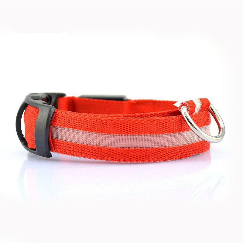 Leopard Led Dog Collar Luminous Adjustable Glowing Collar For Dogs Pet Night Safety Nylon Collar Luminous Led Bright Dog Collar