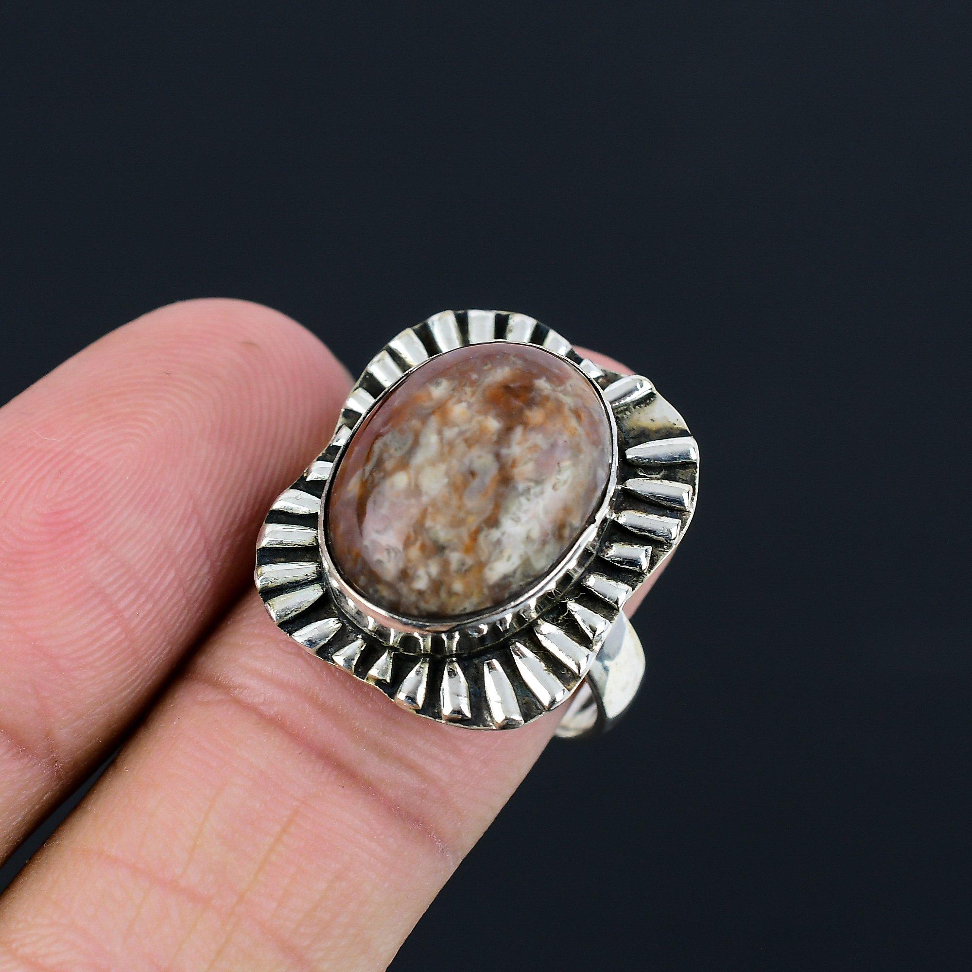 

925 Sterling Silver Natural Wild Horse Magnesite Multi Stone Ring Jewelry US 8.5 8.5