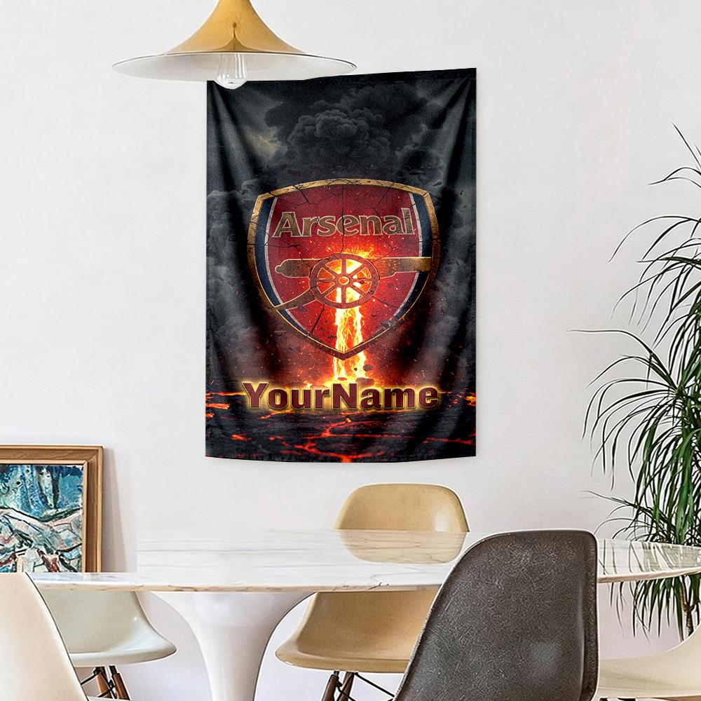 Arsenal Custom Ditt Navn Vægdekoration Vægtæppe Kunst Til Kæledyrsminde Fødselsdag Bryllupsfest Baggrund Familiegave