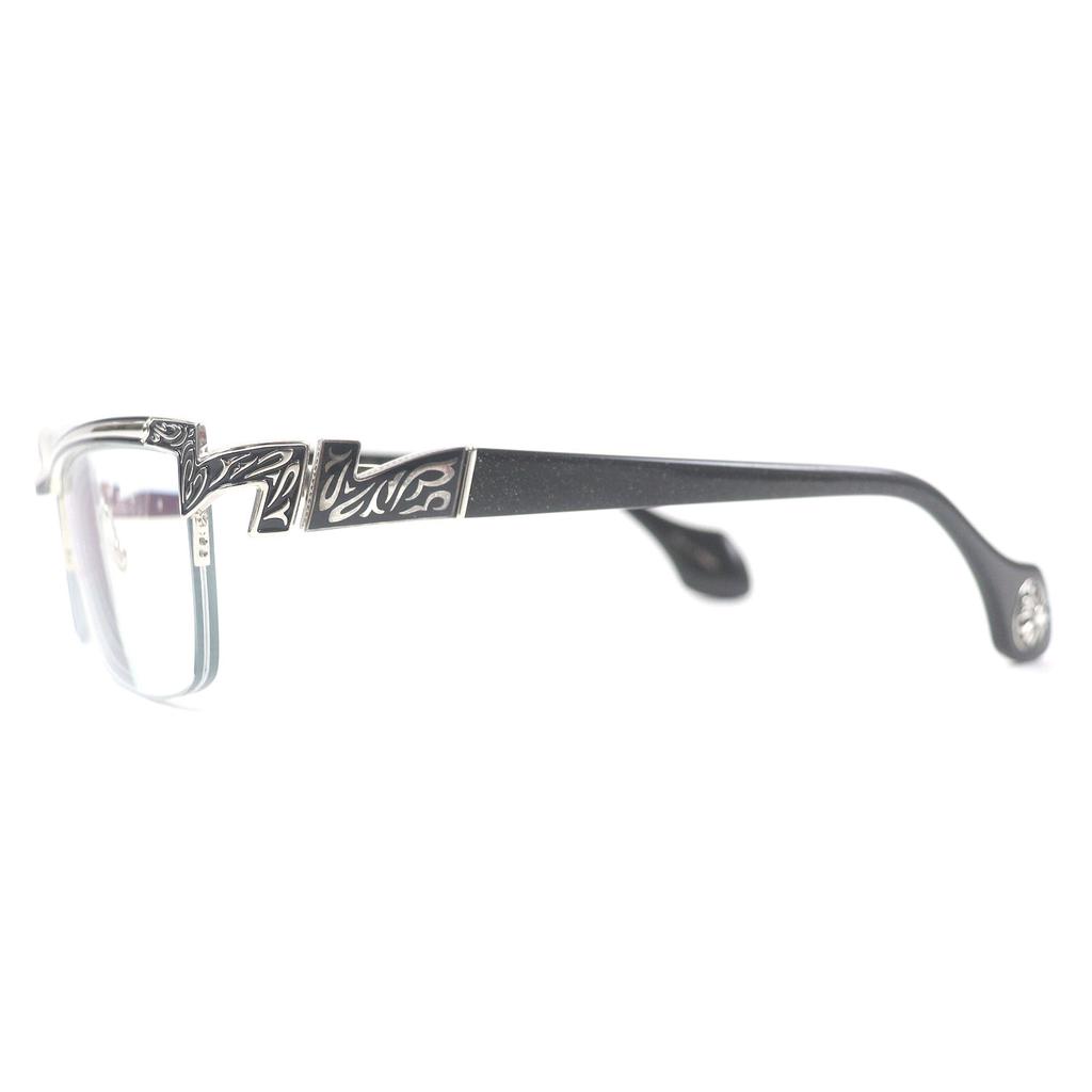Great A’rossby Glasses Glitter Half Rim Silver Black Mens 209252208 Used