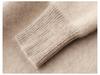 Men's Thickened 100% Pure Wool Color Block Round Neck Sweater - Casual Loose Jacquard Knit Cashmere Top