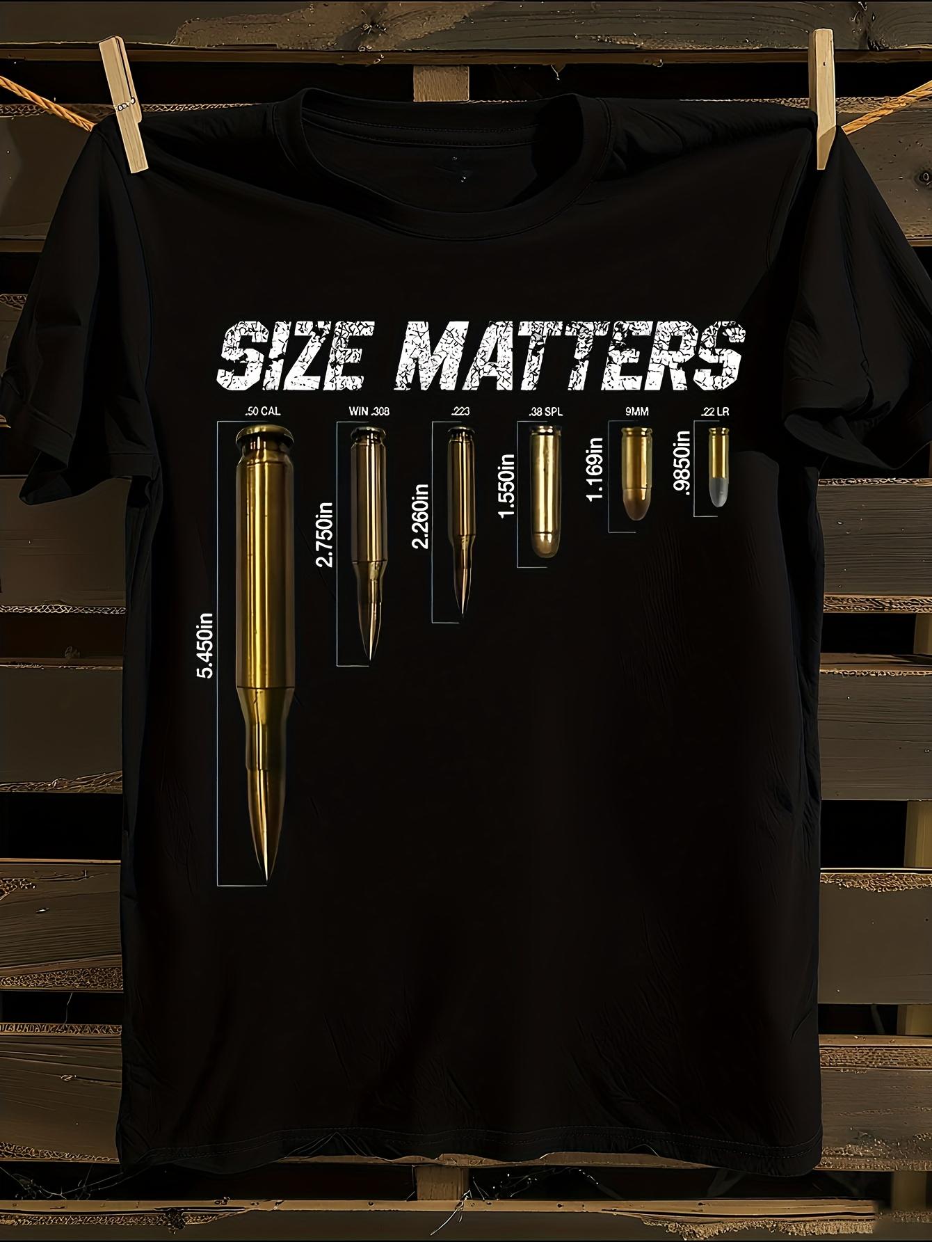 Gun Expert Size Matters Bullets Graphic T-shirt XXXL