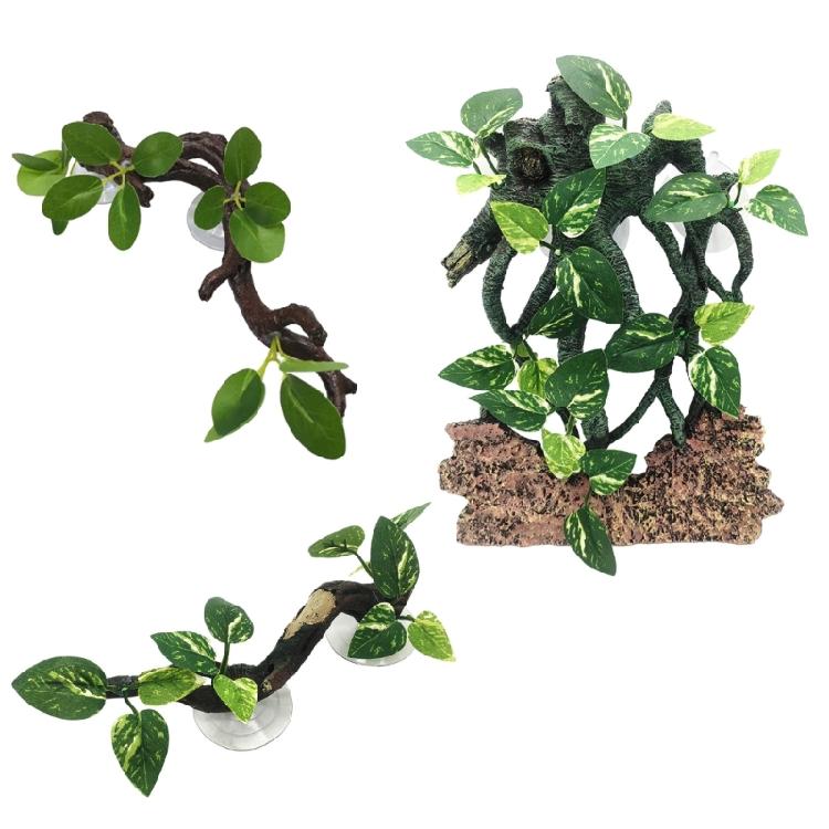 Terrarium Plant voor Slang Kunstmatige Klimtak Reptielen Hoek Boom Plant