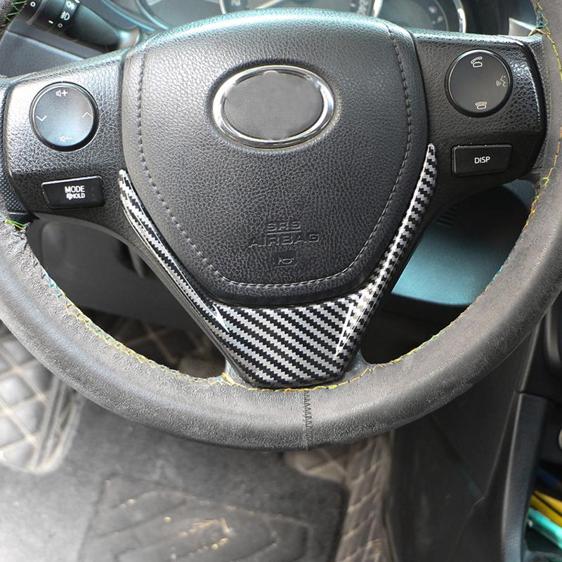 For Toyota Levin Corolla 2014-2018 for RAV4 2014- Car Steering Wheel Trim Cover Chrome Sticker Accessories