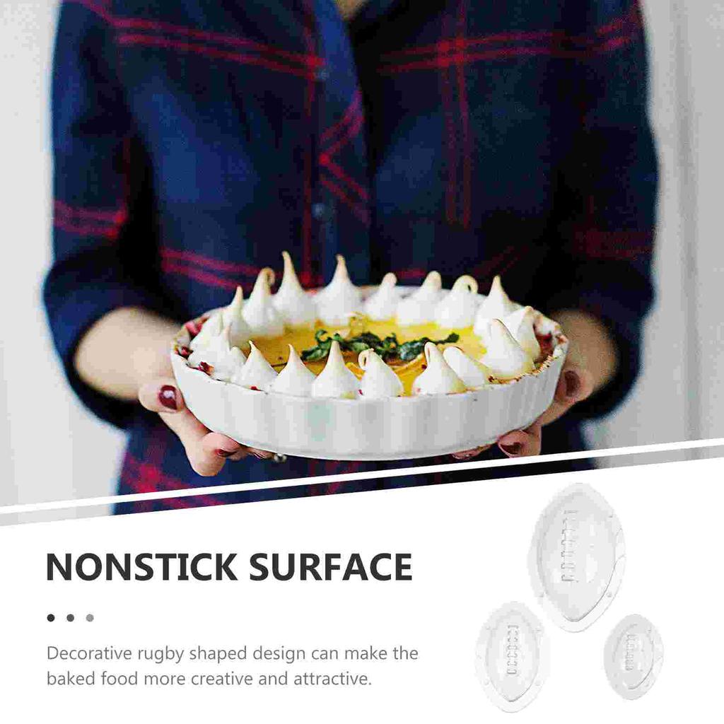 3 Pcs Football Mold Chocolate Molds Gifts Rugby Cake Baking Supply Soap Jelly Creative