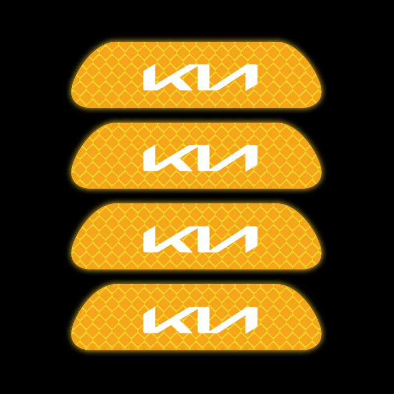 MYMX8 4PCS Car Door Sticker Safety Warning Reflective Mark For KIA Rio Ceed Sportage Cerato Soul