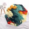 1pc Abstract Fluid Automatic Open/Close Umbrella with One Touch Button,, Windproof Design   Lightweight Portable Umbrella for Women & Men6074